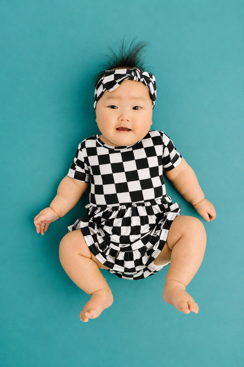 Black Checkered Bamboo Dress