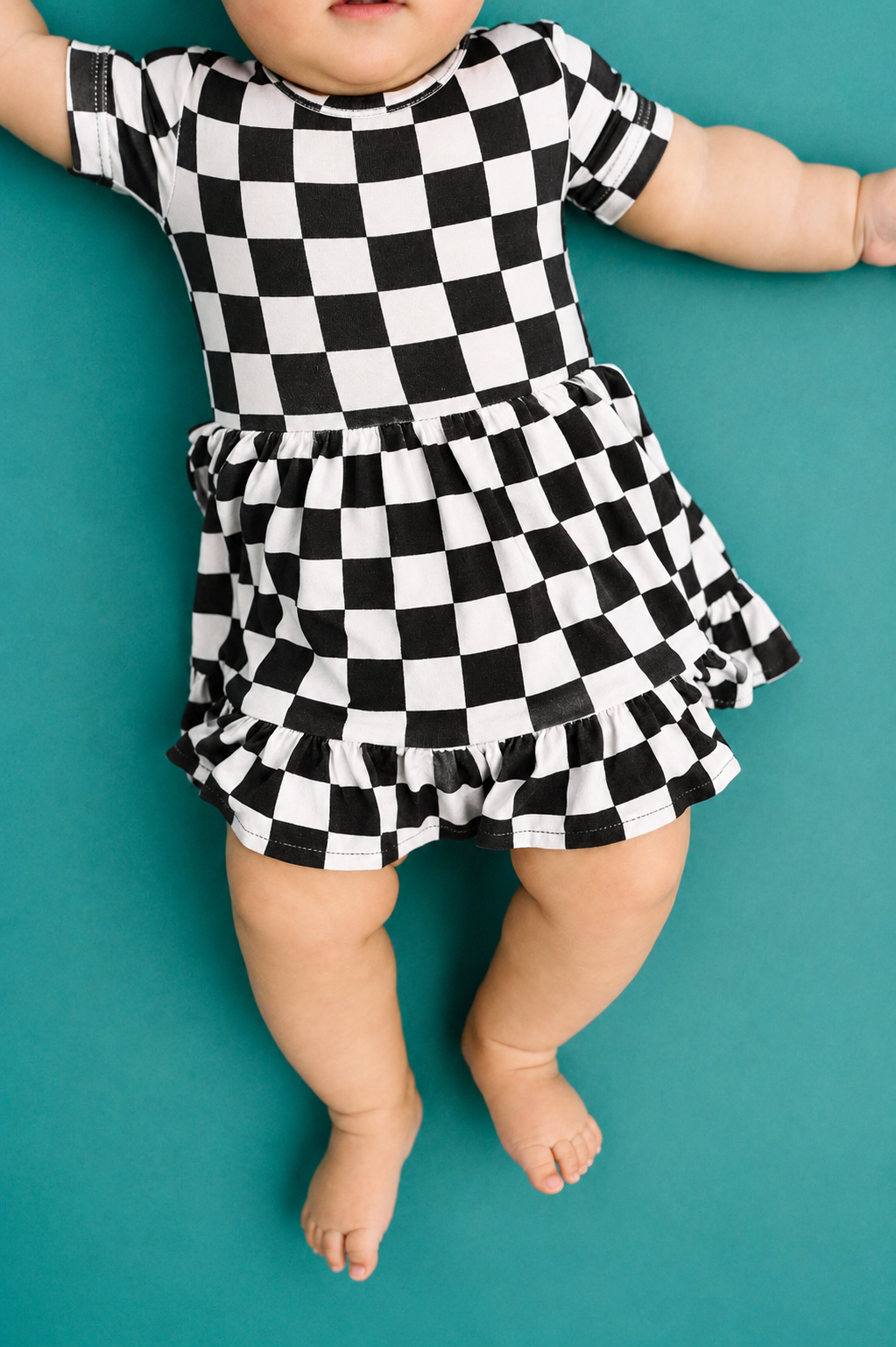 Black Checkered Bamboo Dress