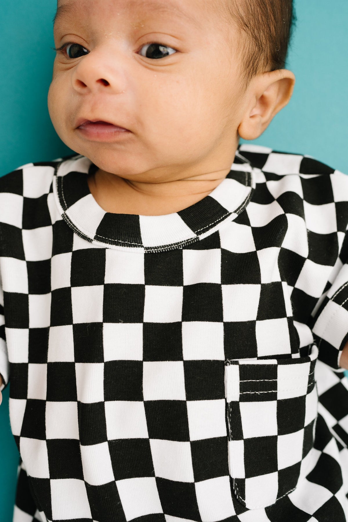 Black Checkered Pocket Romper
