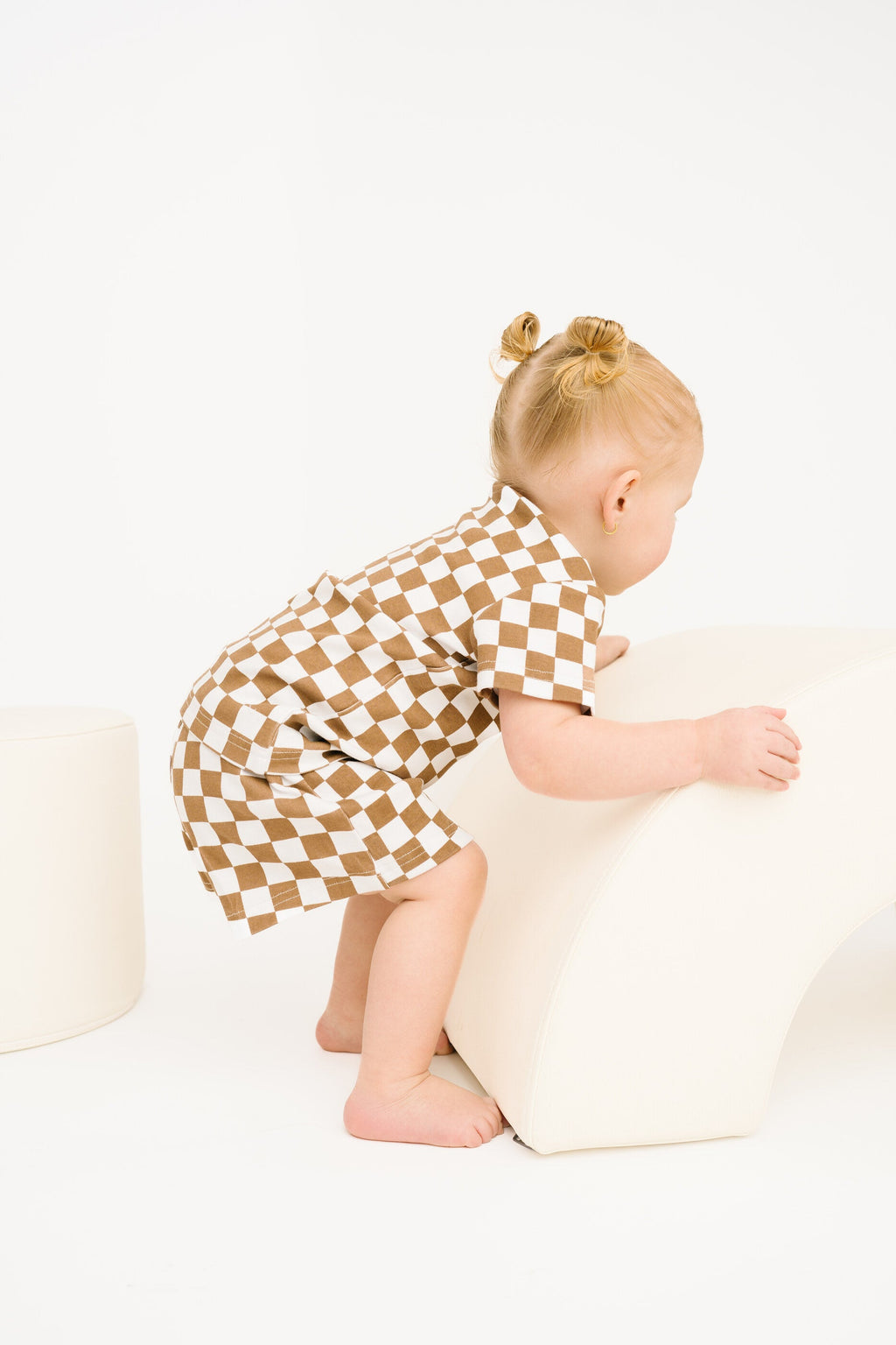Brown Checkered Pocket Set