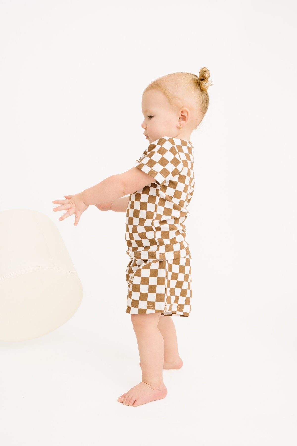 Brown Checkered Pocket Set