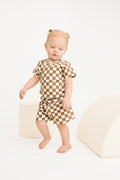 Brown Checkered Pocket Set