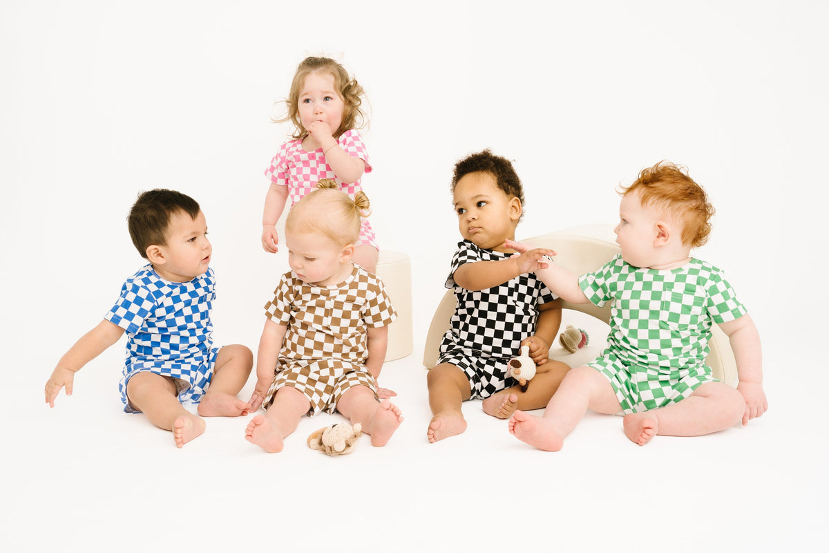 Blue Checkered Pocket Set