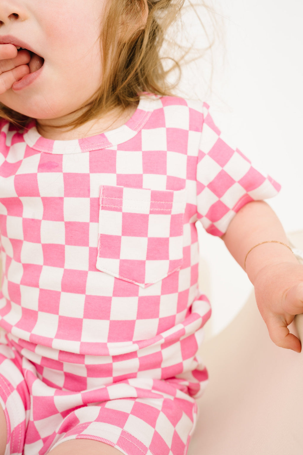 Pink Checkered Pocket Set