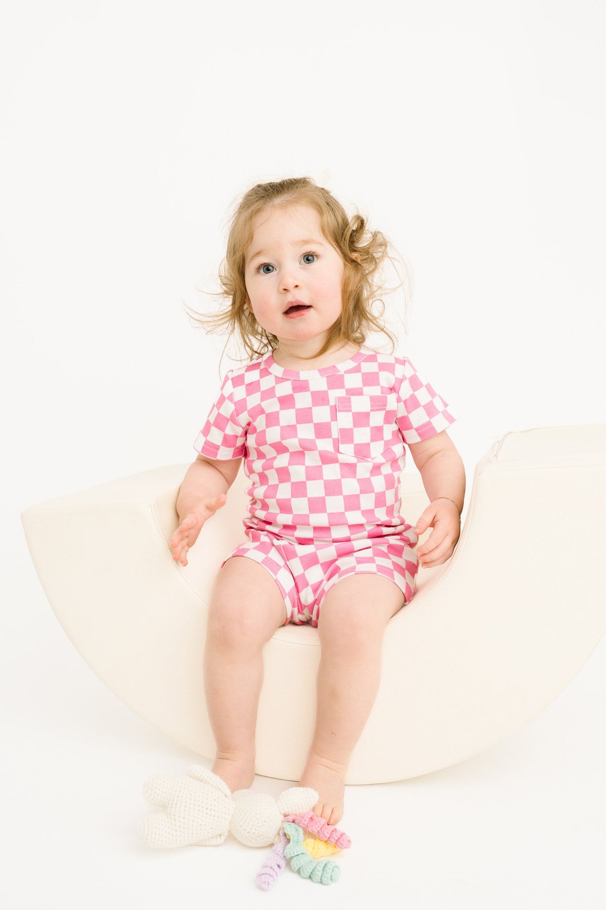Pink Checkered Pocket Set