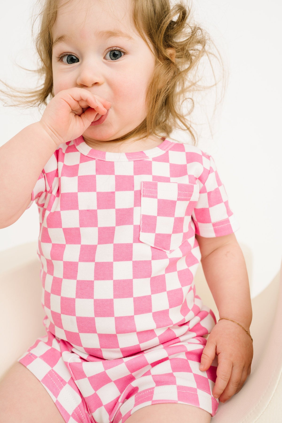 Pink Checkered Pocket Set