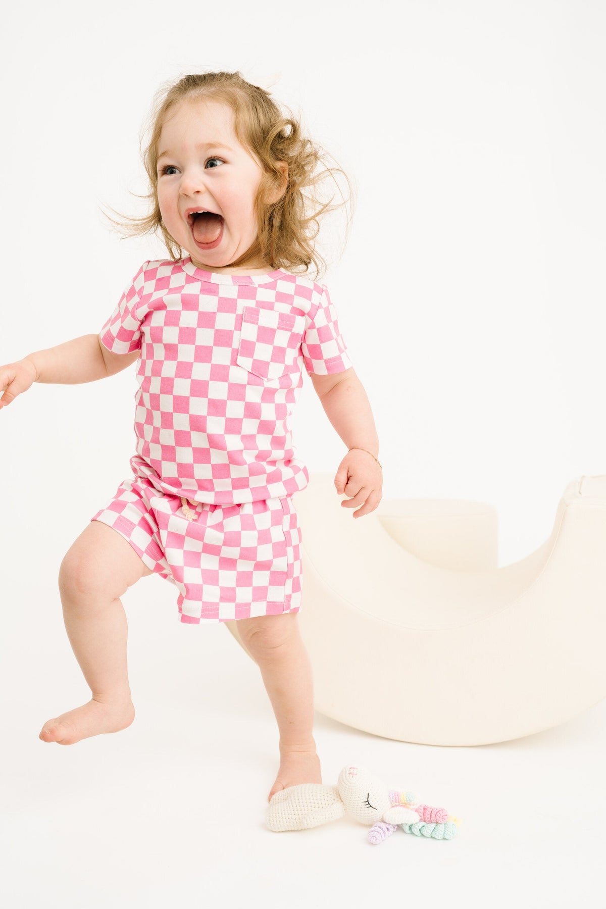 Pink Checkered Pocket Set
