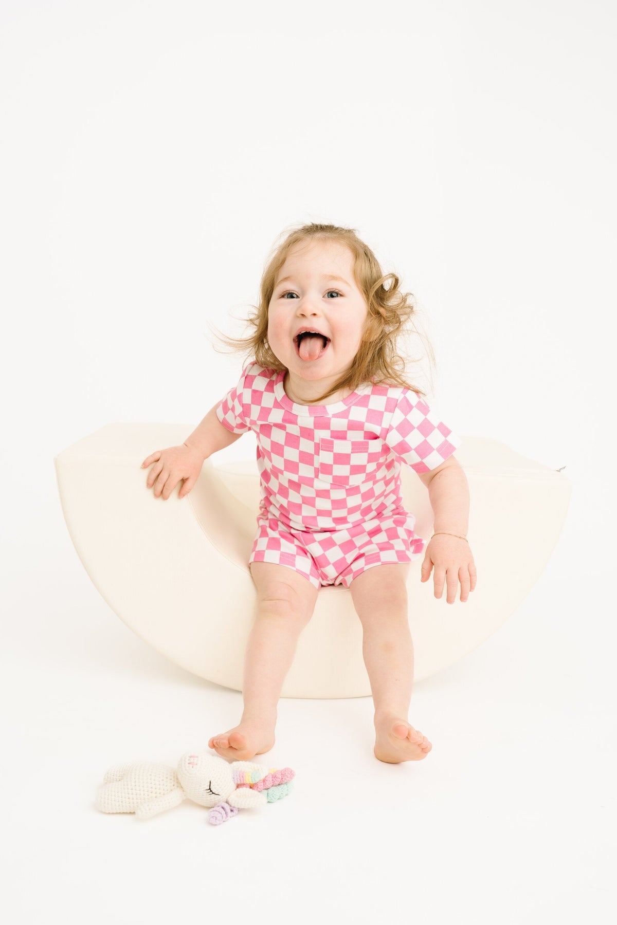 Pink Checkered Pocket Set