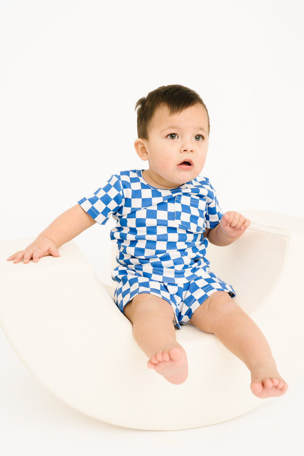 Blue Checkered Pocket Set