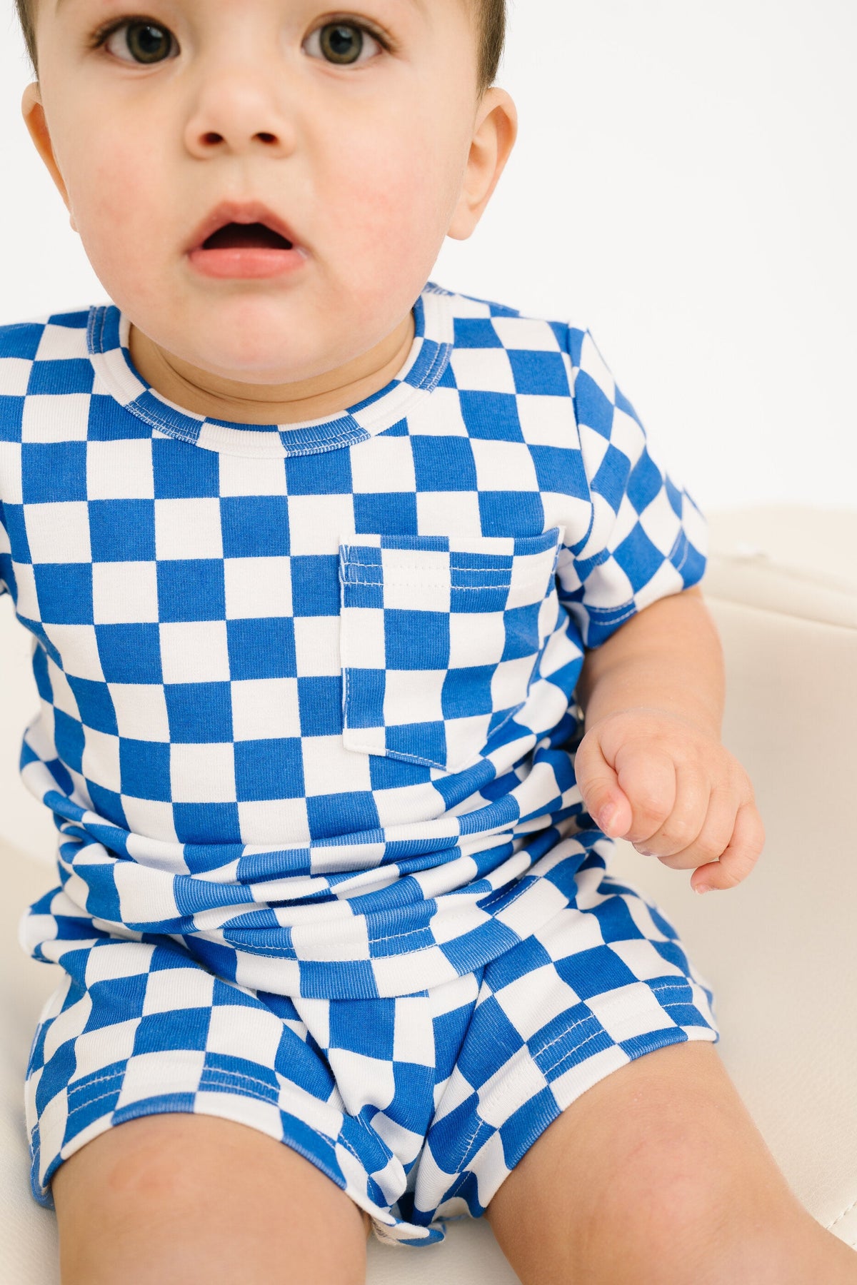 Blue Checkered Pocket Set