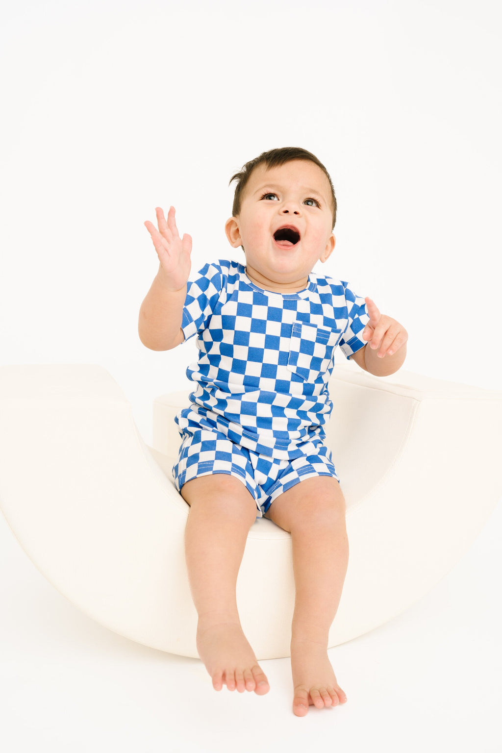 Blue Checkered Pocket Set