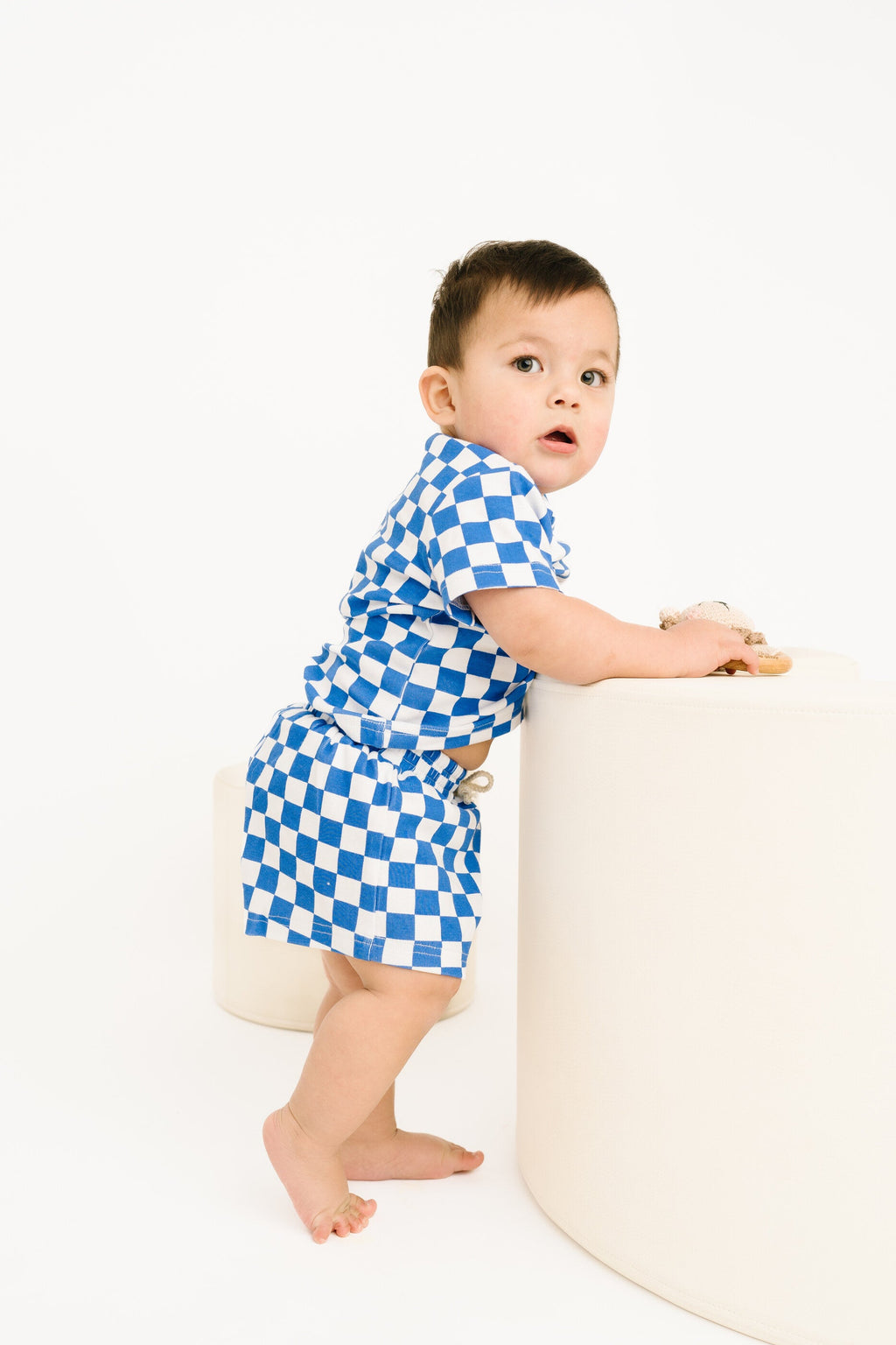 Blue Checkered Pocket Set