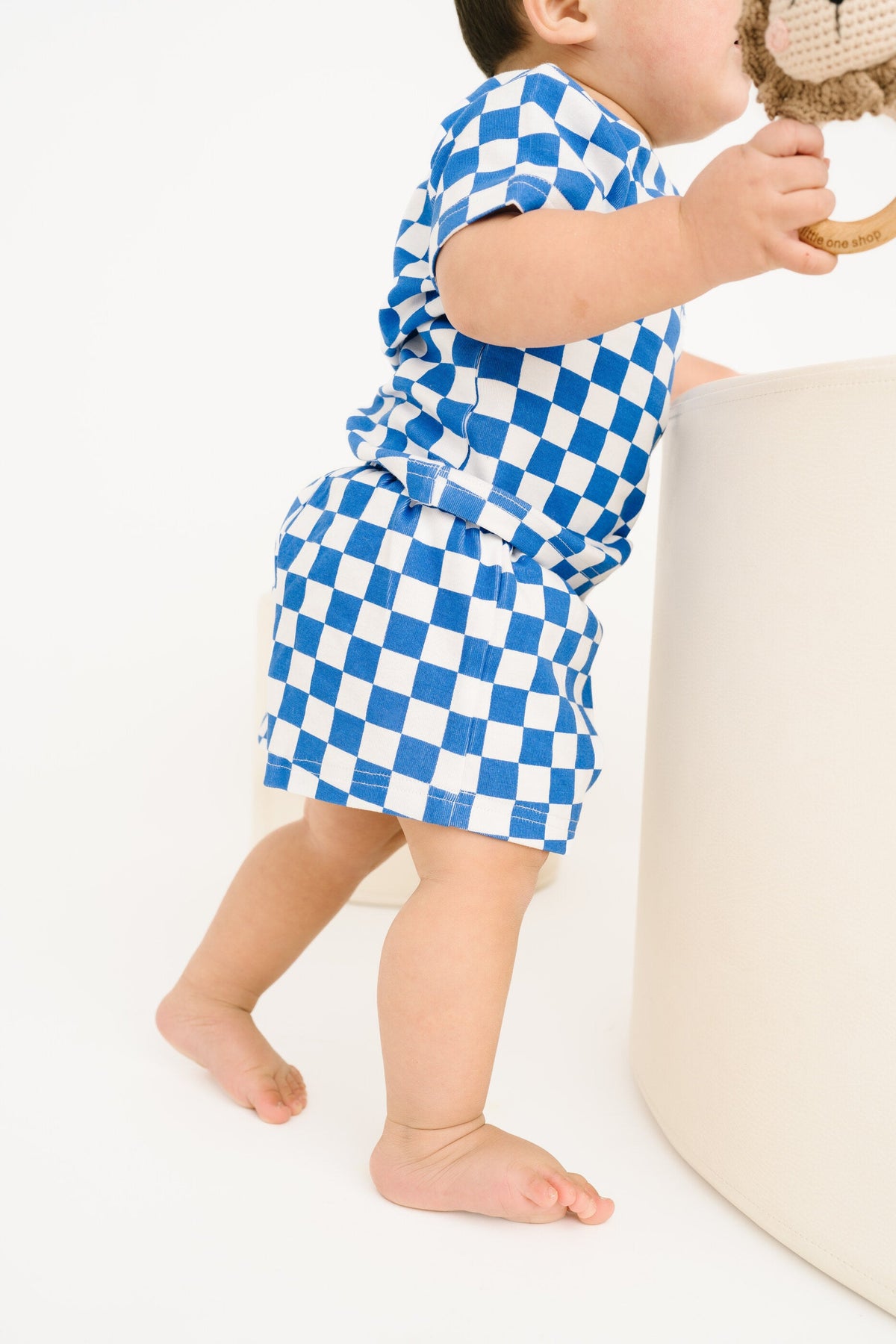 Blue Checkered Pocket Set