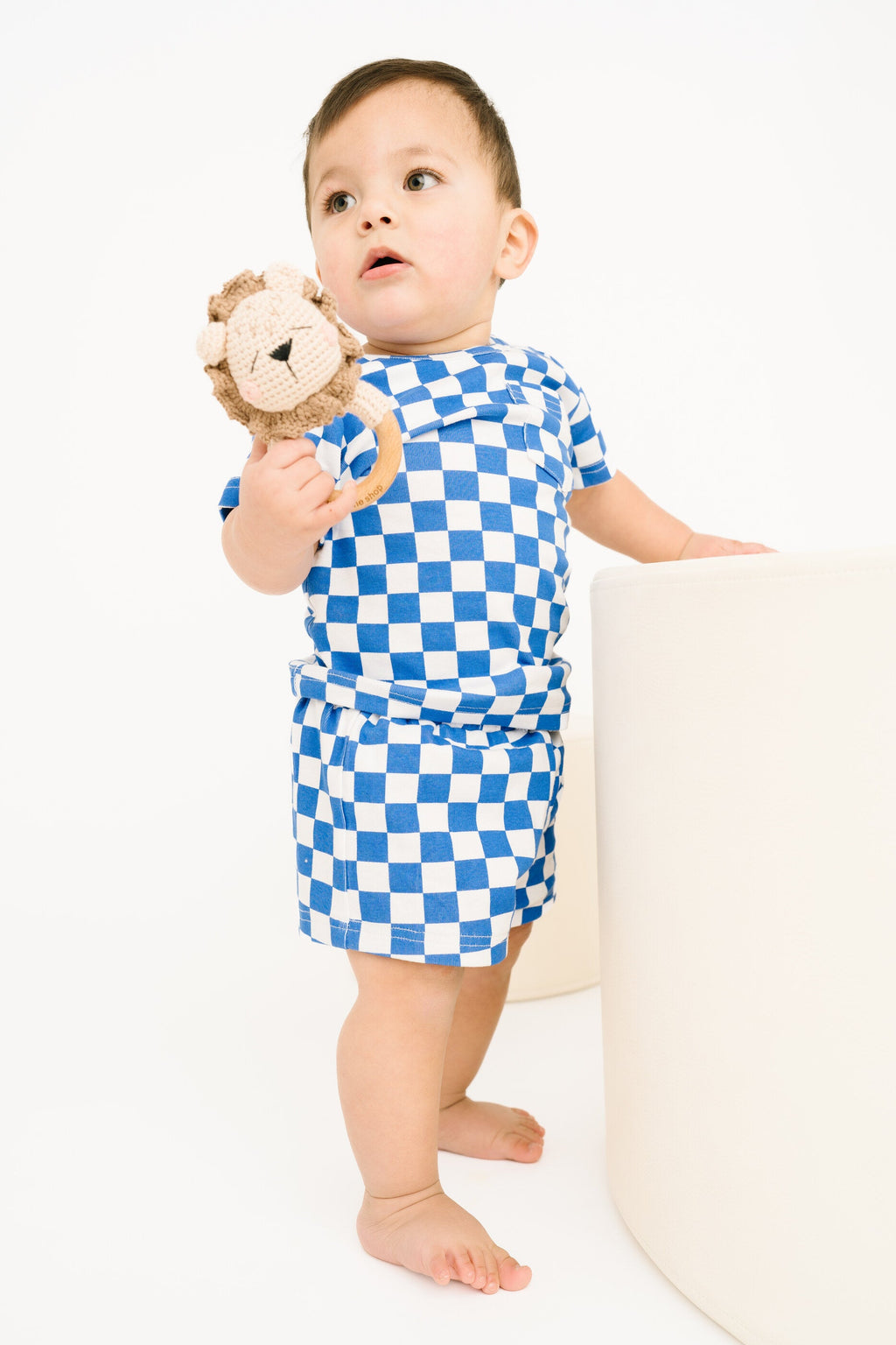 Blue Checkered Pocket Set