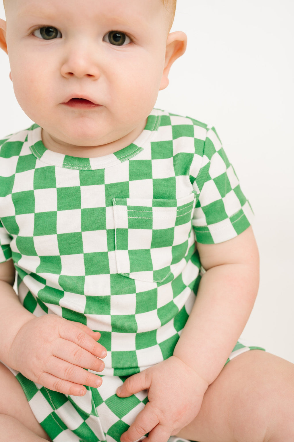 Green Checkered Pocket Set