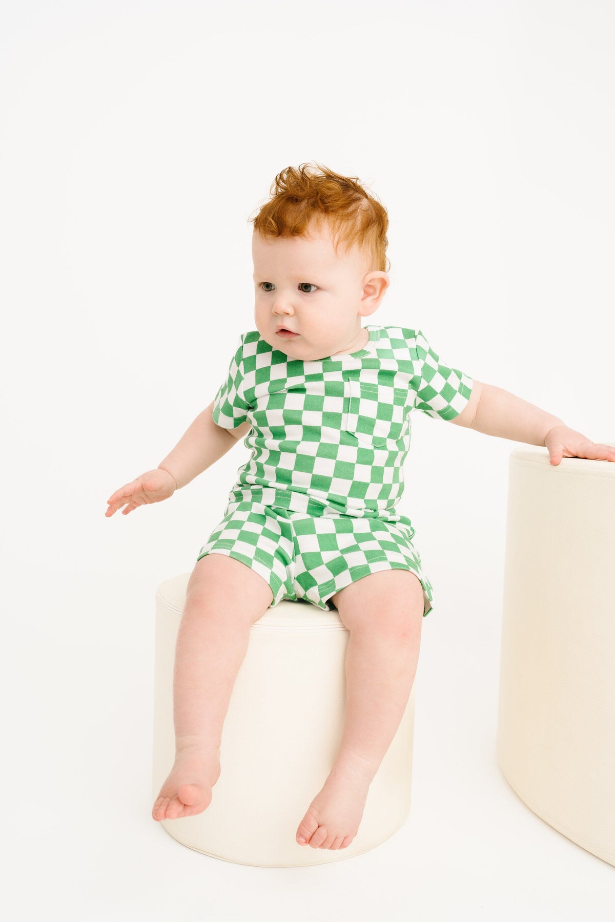 Green Checkered Pocket Set