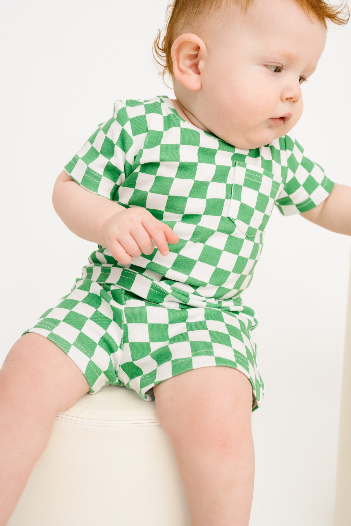 Green Checkered Pocket Set