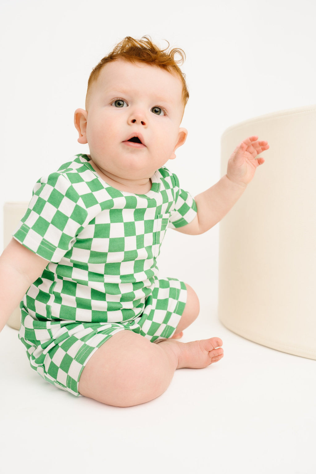 Green Checkered Pocket Set