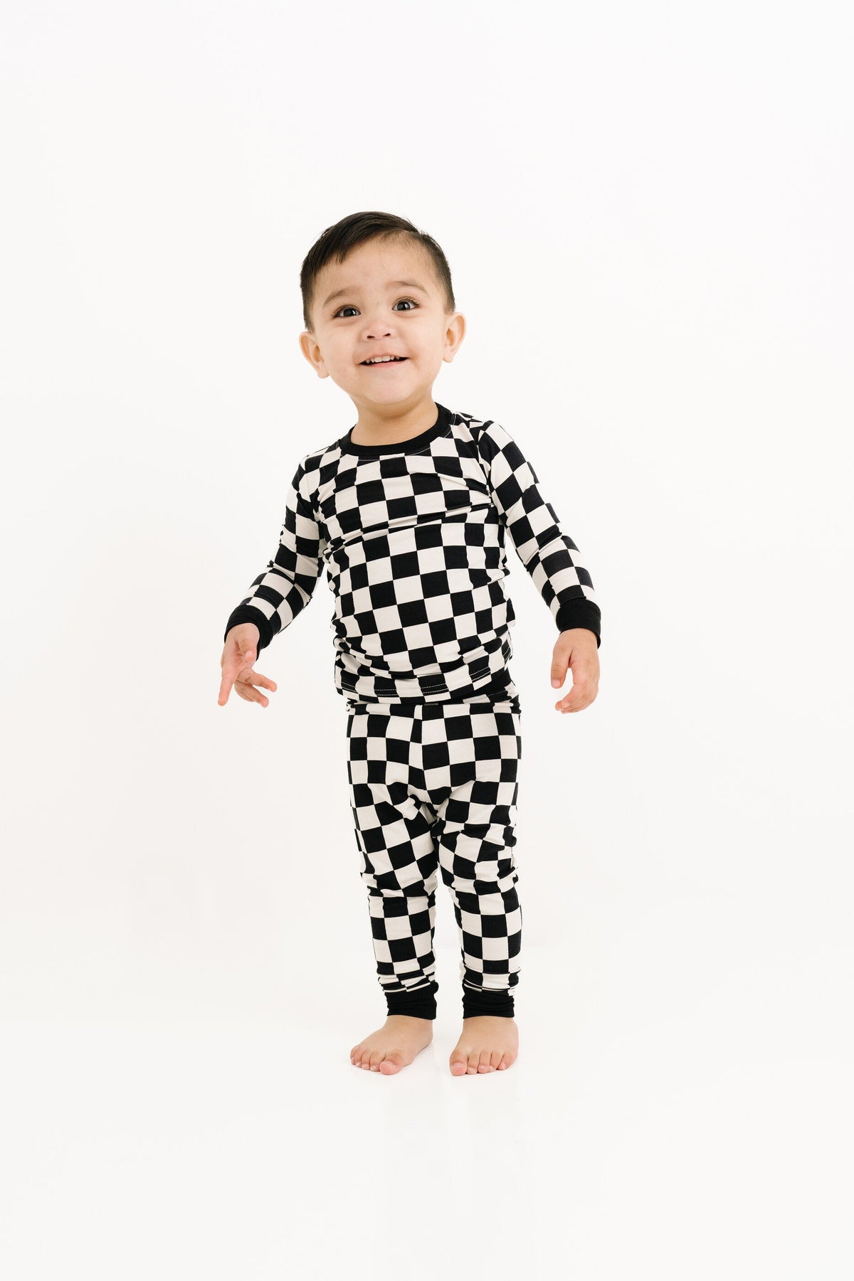 Black Checkered Bamboo Set