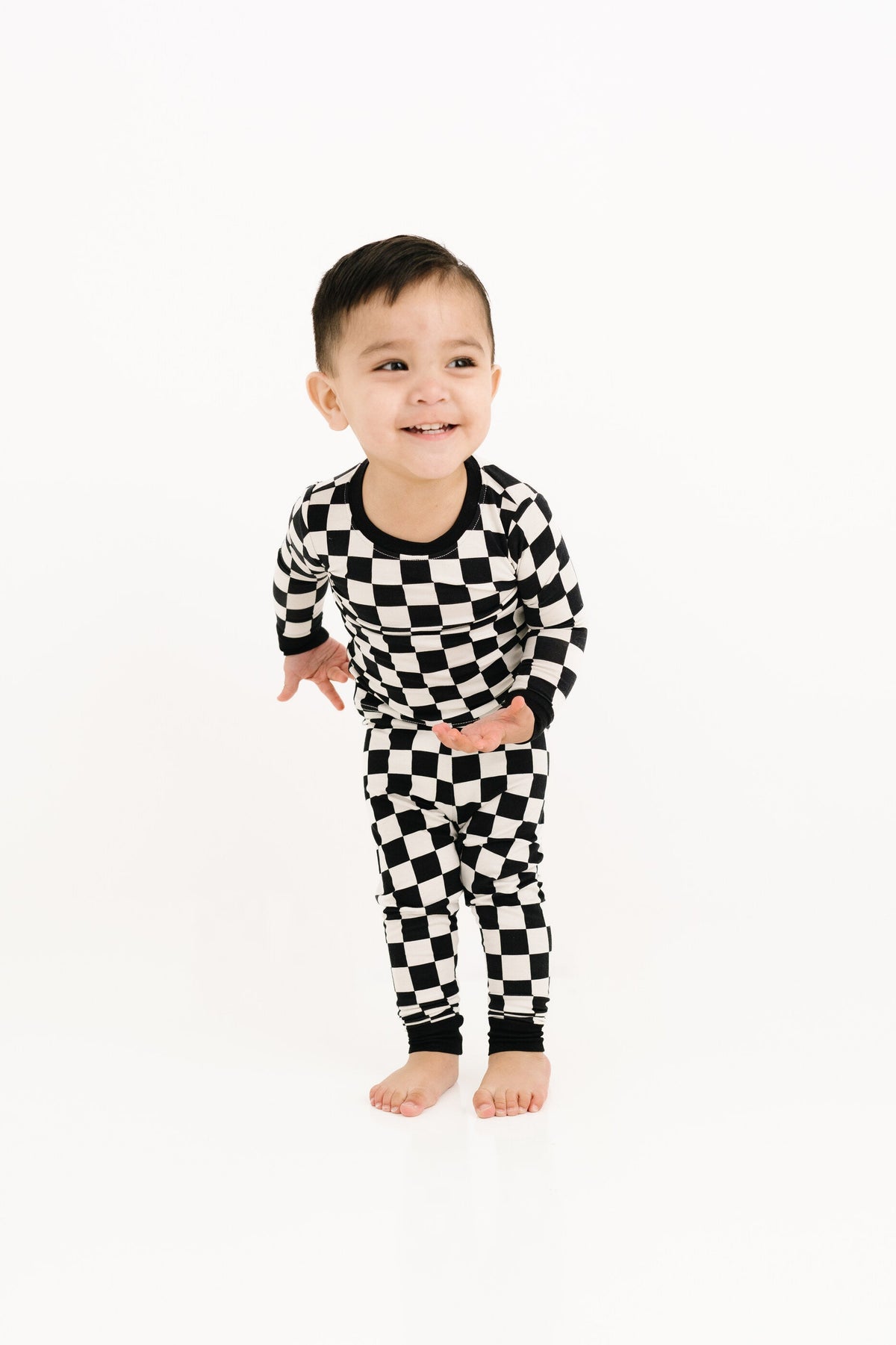 Black Checkered Bamboo Set