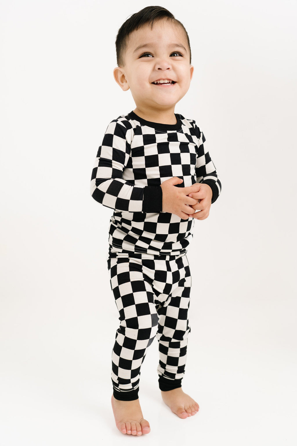Black Checkered Bamboo Set