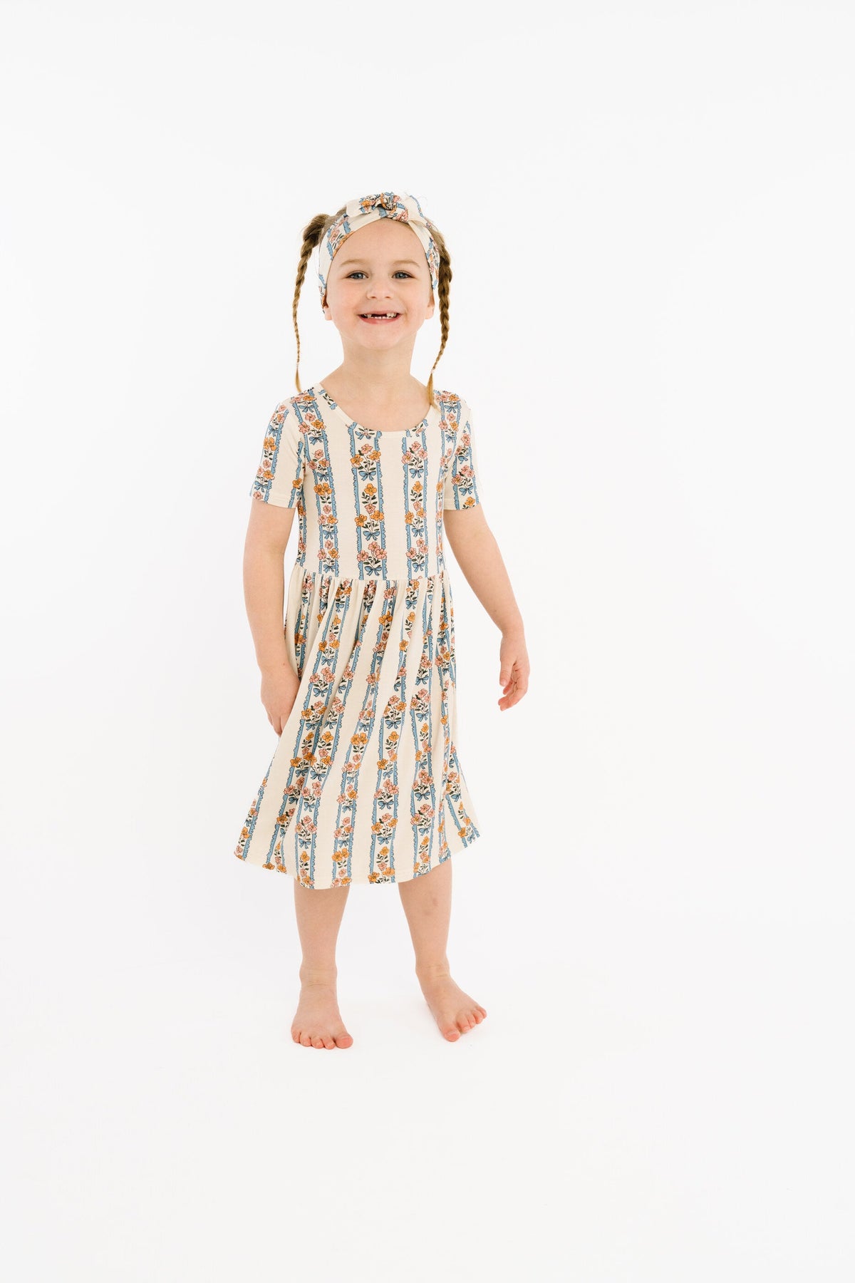 Cottage Bouquet Short Sleeve Bamboo Dress