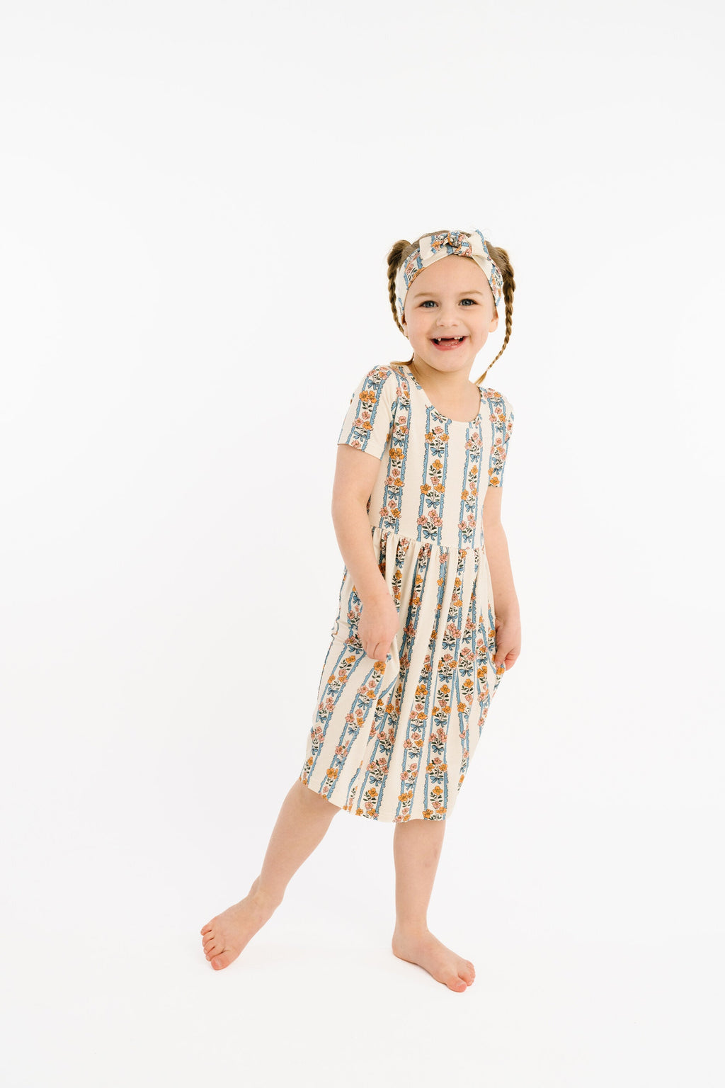 Cottage Bouquet Short Sleeve Bamboo Dress