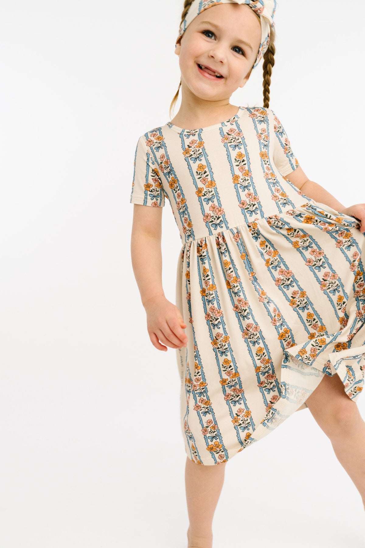 Cottage Bouquet Short Sleeve Bamboo Dress