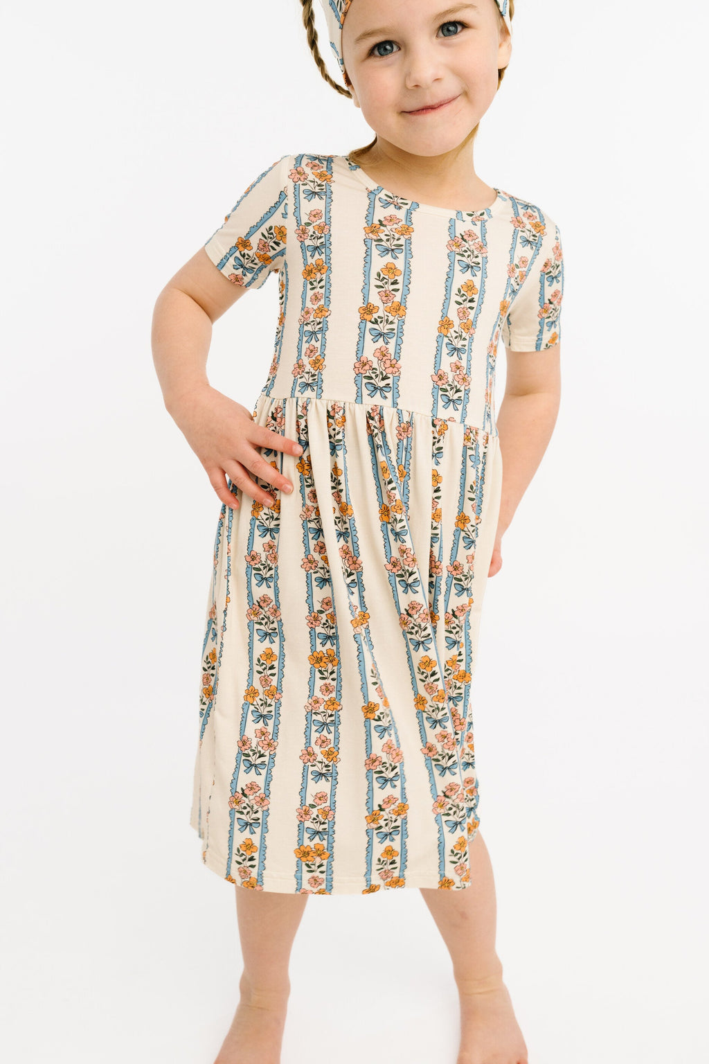 Cottage Bouquet Short Sleeve Bamboo Dress