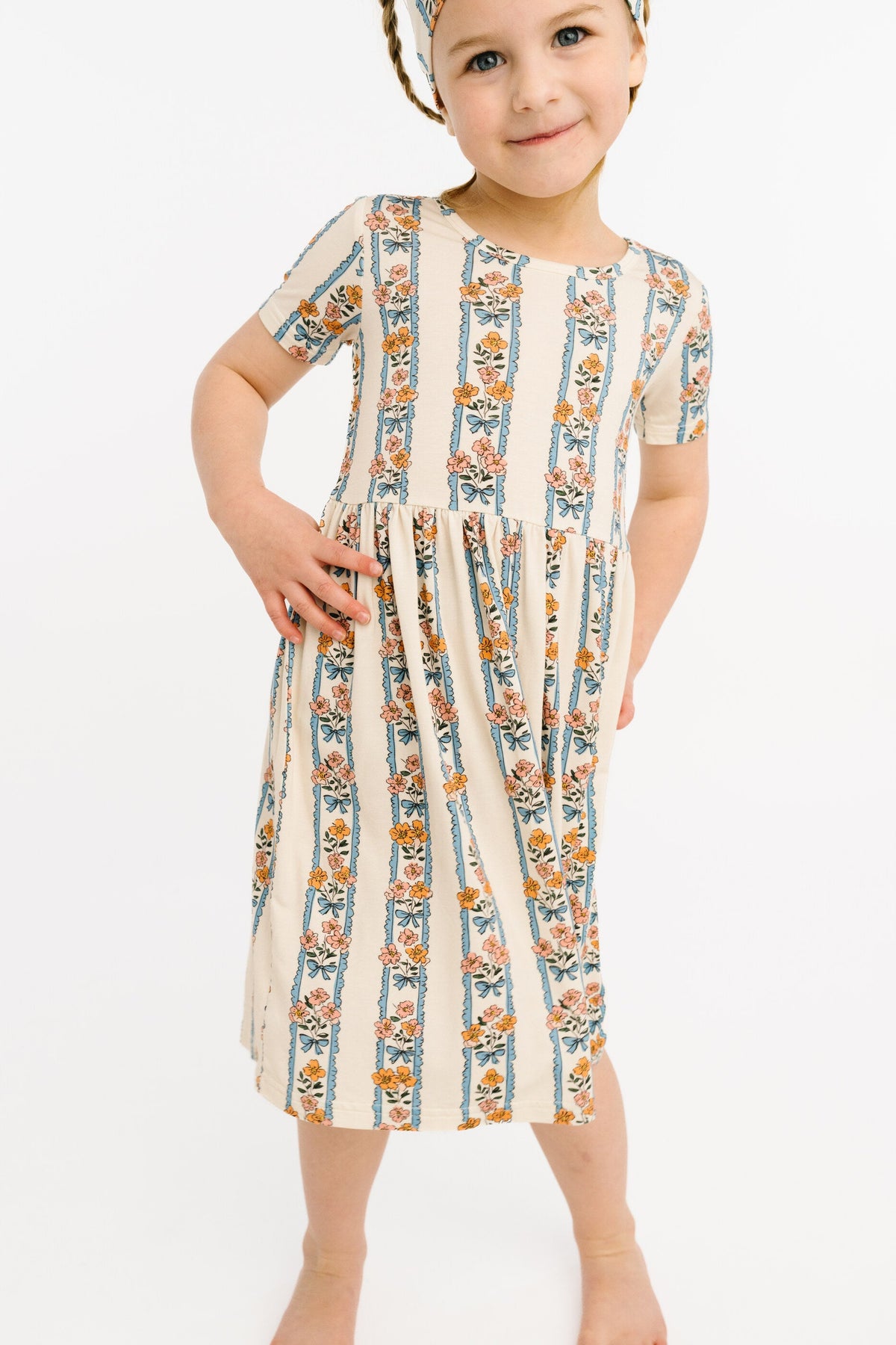 Cottage Bouquet Short Sleeve Bamboo Dress