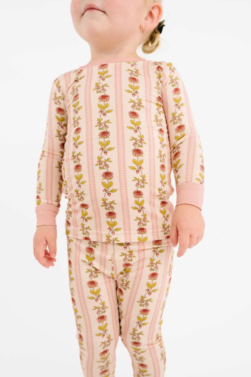 Vintage Floral Stripe Bamboo Set